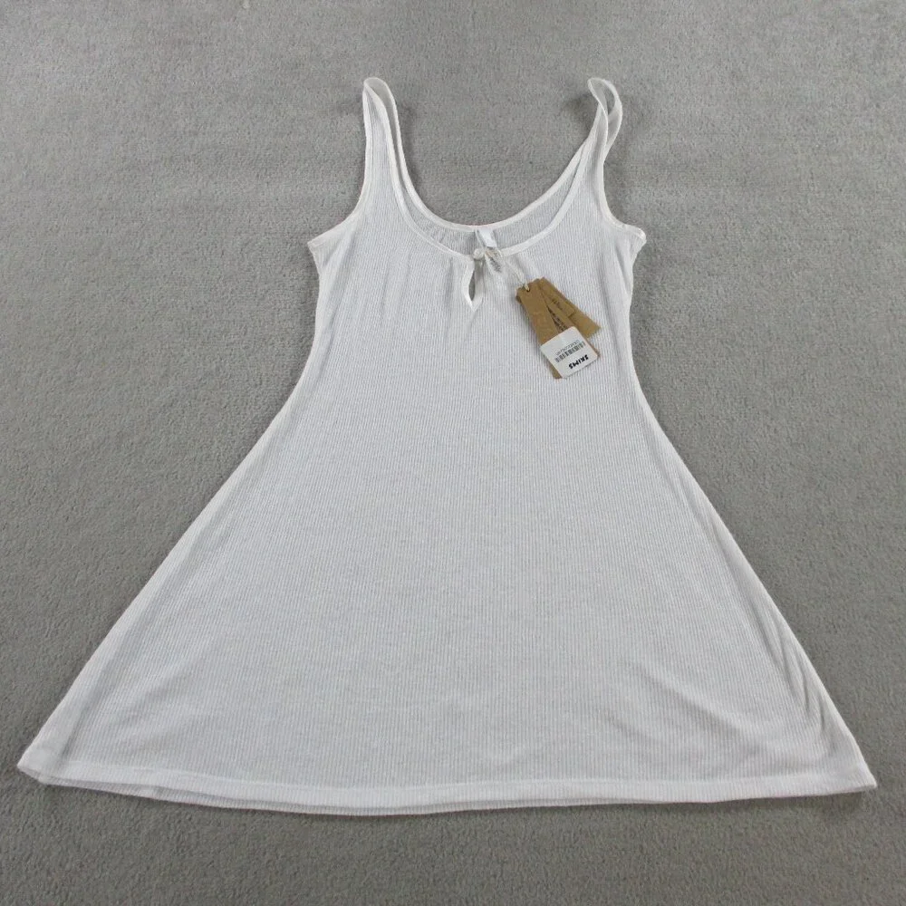 SKIMS Sheer Cotton Lace Mini Slip Dress White Snow Womens XS Extra Small NWT NEW - Picture 3 of 9